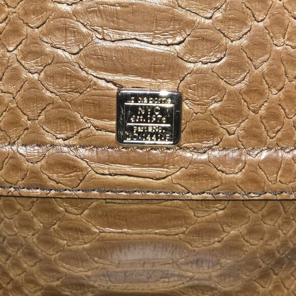 Liz Claiborne Faux Python Crossbody Bag Tan Snake Embossed Shoulder Purse... - Picture 2 of 7